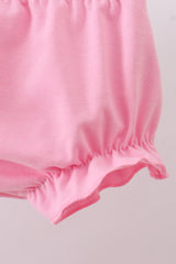 Pink duck smocked bloomer set