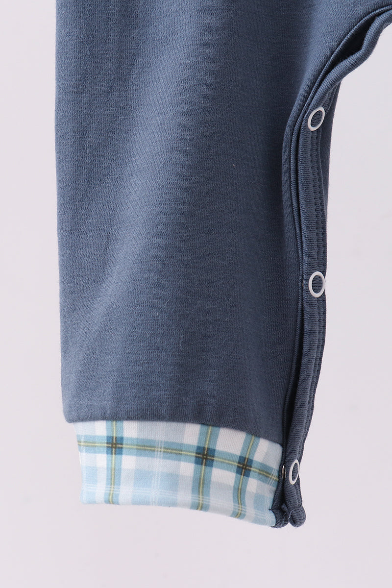 Navy duck embroidery romper