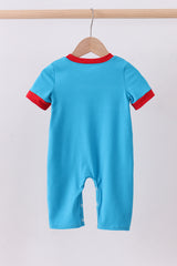 Blue Dr. Seuss smocked romper