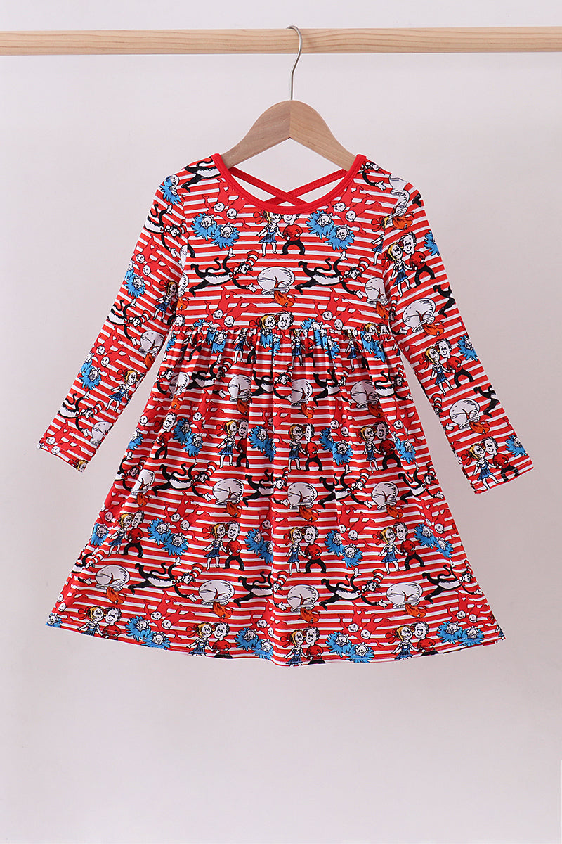 Red Dr. Seuss bamboo dress
