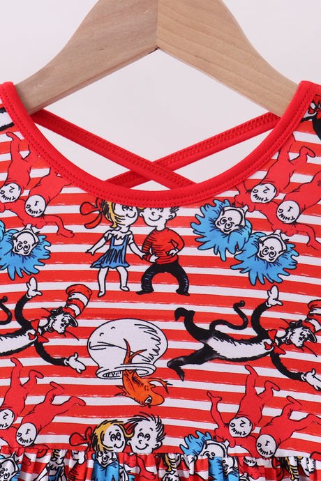 Red Dr. Seuss bamboo dress