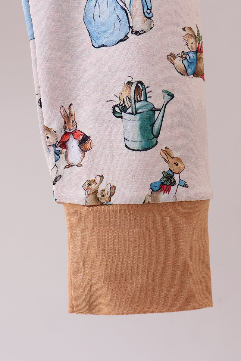 Brown bunny bamboo pants set