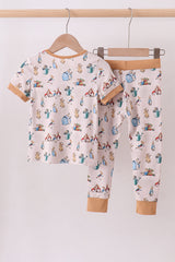 Brown bunny bamboo pants set