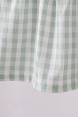 Green cross embroidery gingham bloomer set