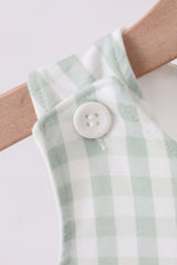 Green cross embroidery gingham jonjon