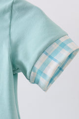 Blue he is risen embroidery romper