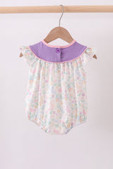 Purple floral happy easter embroidery bubble