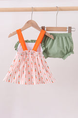 Bunny embroidery ruffle bloomer set
