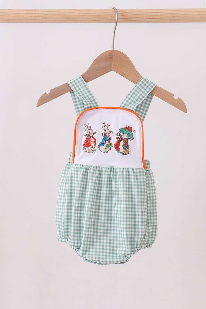 Bunny embroidery gingham bubble