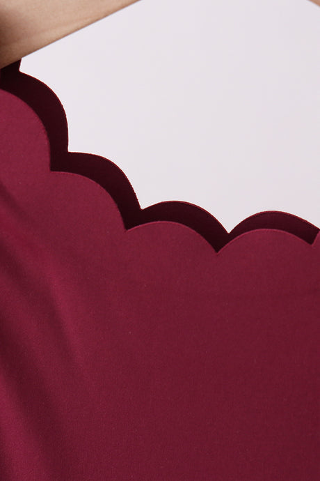Maroon active scalloped dress