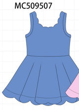 Blue active scalloped mom&me dress