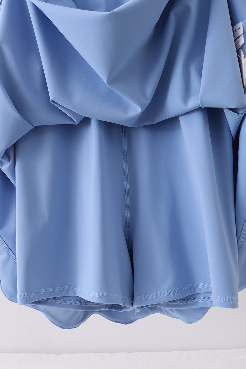 Blue active scalloped mom&me dress