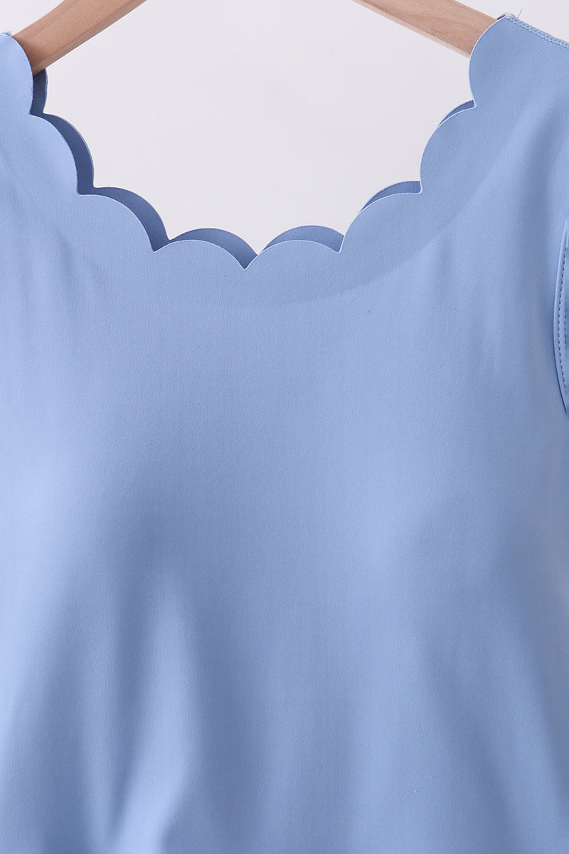 Blue active scalloped mom&me dress