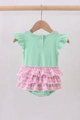 Green camper embroidery ruffle bubble