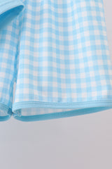 Blue I love DADDY smocked shorts set