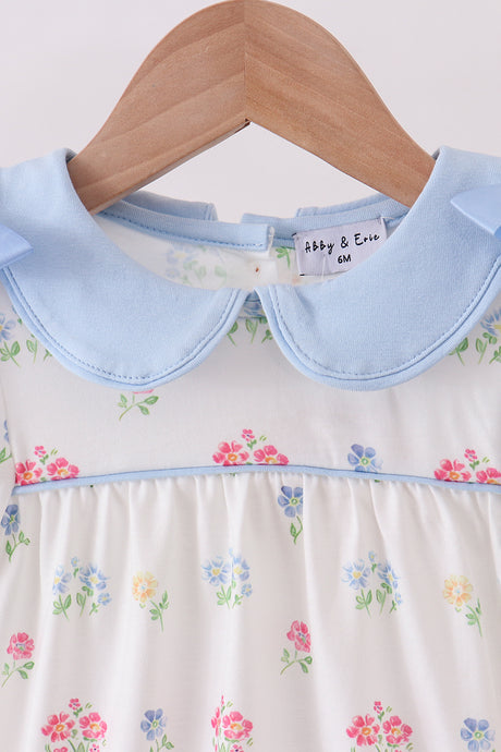 Blue floral bow bubble