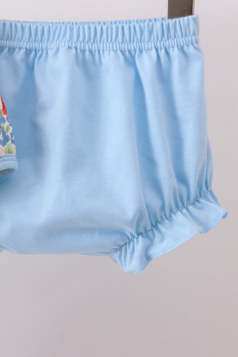 Floral smocked ruffle bloomer set