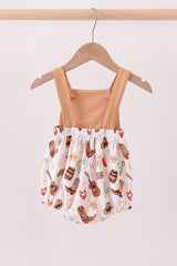 Brown Western Embroidered Bubble