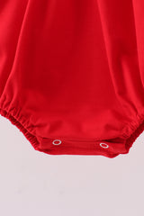 Red farm smocked ruffle bubble