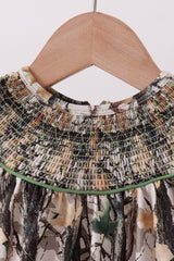 Camouflage smocked bow bubble