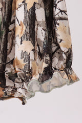 Camouflage smocked bow bubble