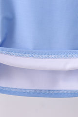 Blue long sleeve swim top