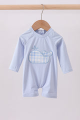Blue Whale Applique One-Piece Swimsuit
