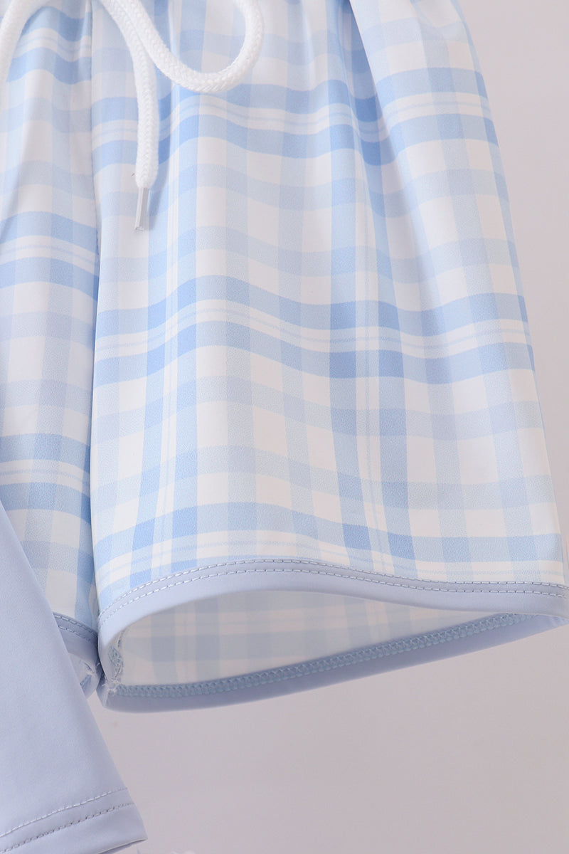 Blue whale applique 2pc swimsuit