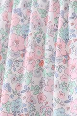 Green floral smocked ruffle shorts set