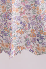 Purple floral smocked ruffle shorts set