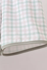 Sage plaid rashguard swimsuit