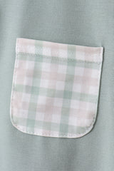 Sage plaid shorts set