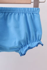 Blue mama's girl embroidery ruffle bloomer set