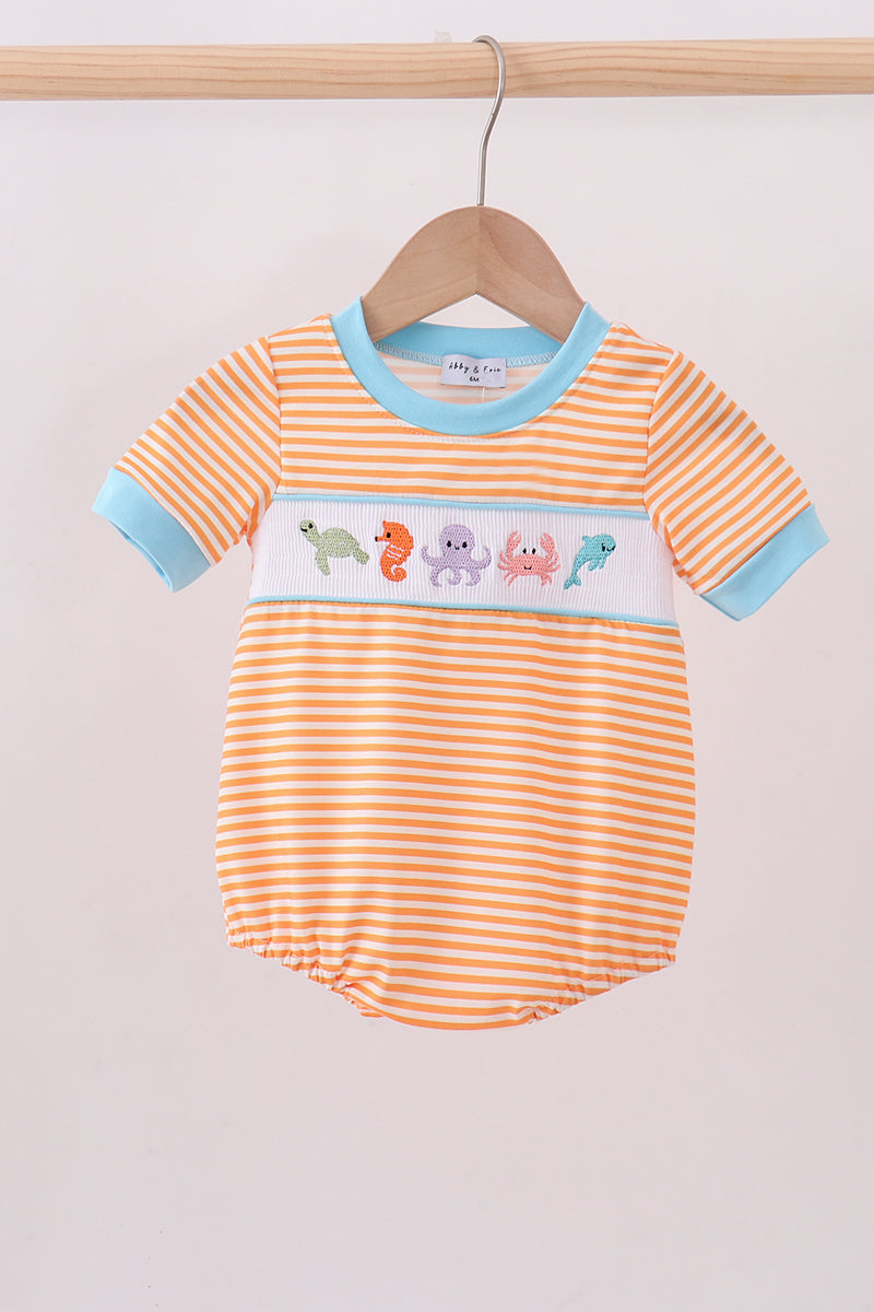 Orange stripe marine embroidery bubble