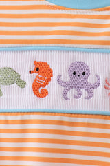 Orange stripe marine embroidery bubble