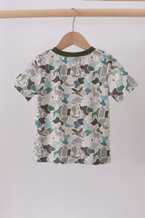 Camouflage duck print pocket top