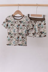 Camouflage duck print bamboo pajama set