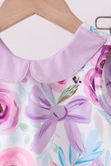 Purple floral print bloomer set