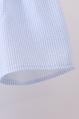 Blue nautical trio embroidery shorts set