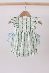 Green Floral Ruffle Bubble