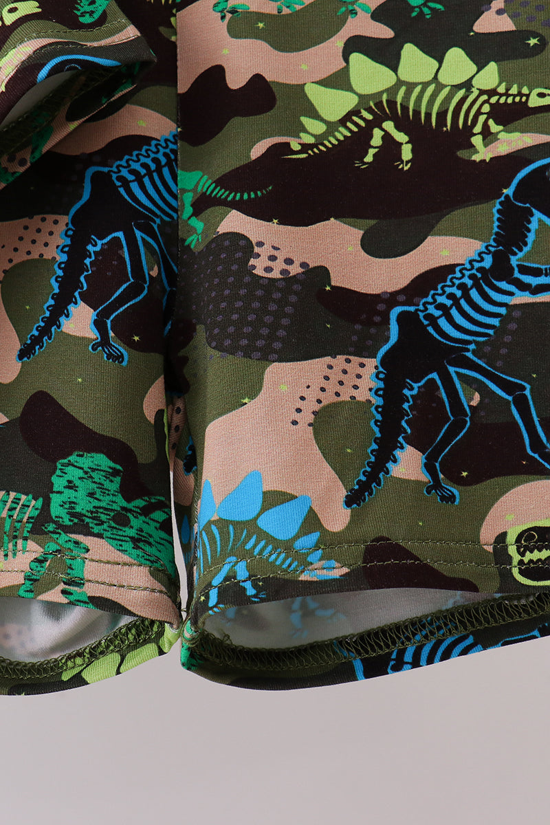 Green lobster bamboo 2pc pajama set