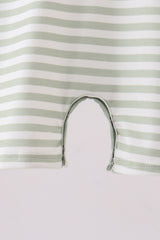 Green Duck Embroidered Stripe Romper