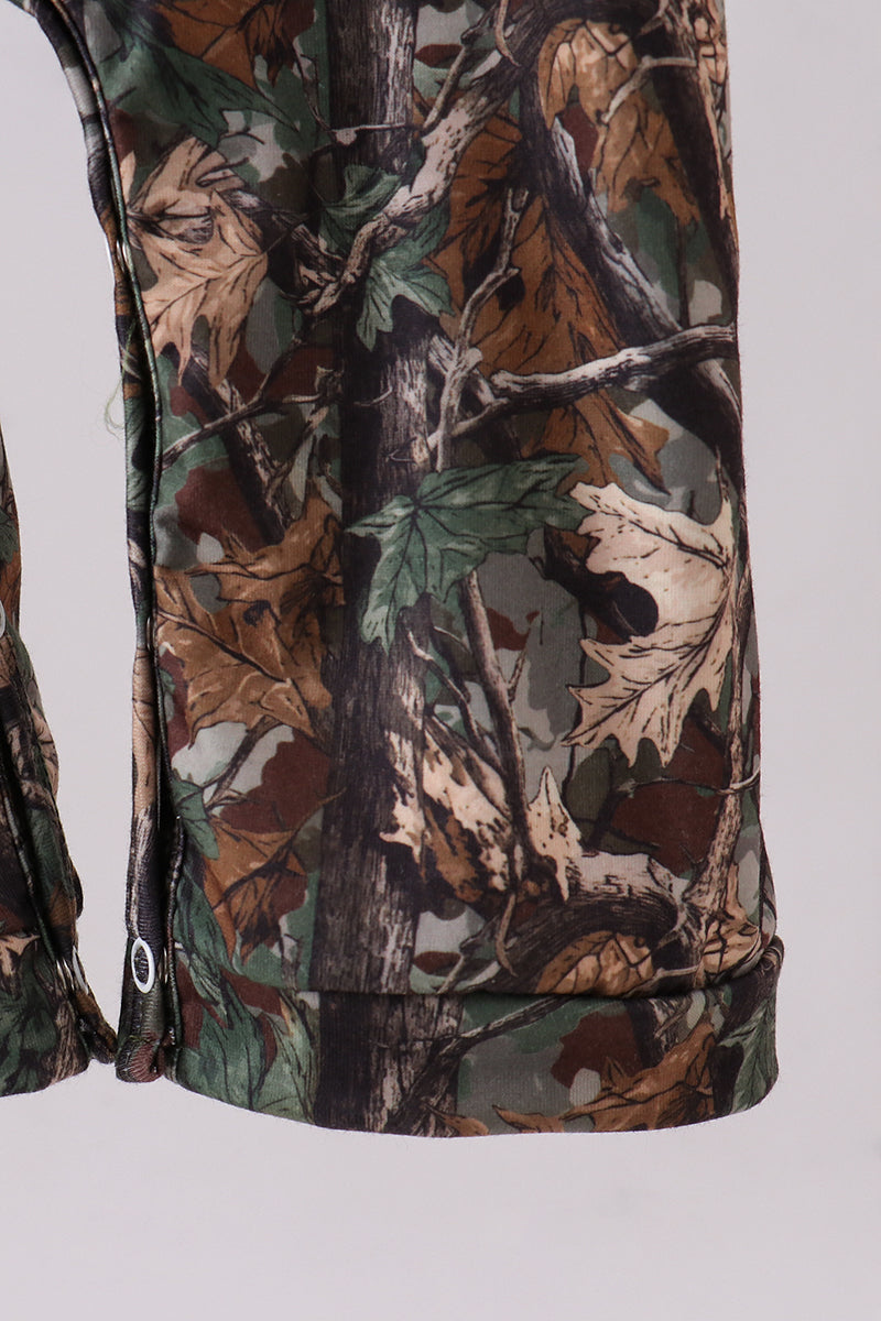 Camouflage duck embroidery overall 2pc set