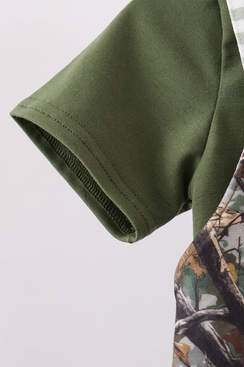 Camouflage duck embroidery overall 2pc set