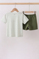 Green Duck Embroidered Shorts Set