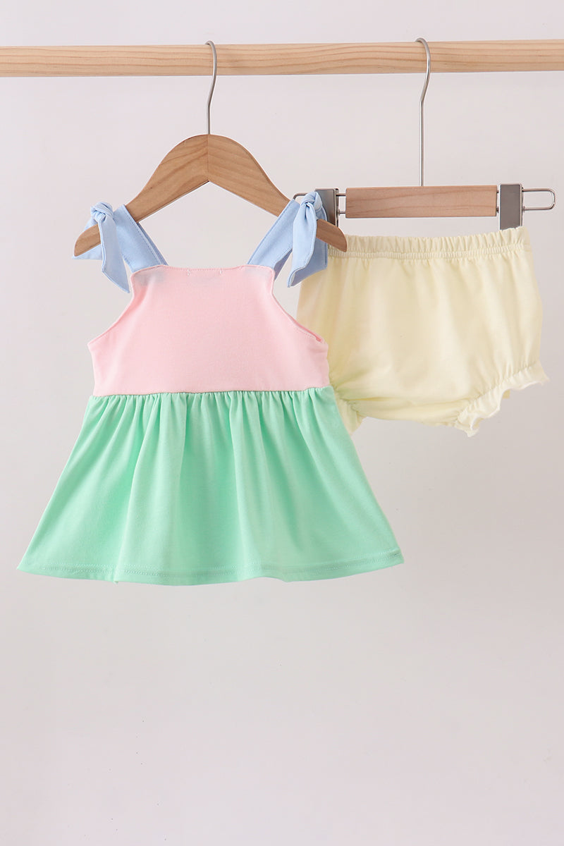 Color block bloomer set