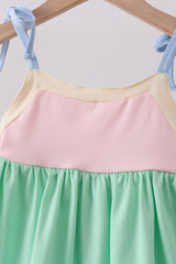 Color block ruffle shorts set