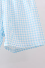 Green DADDY'S BOY embroidery gingham shorts set