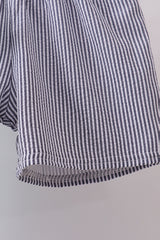 Blue farm animal embroidery shorts set