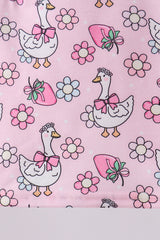 Pink Goose Smocked Bloomer Set
